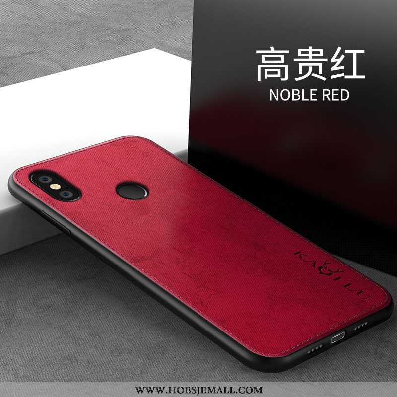 Hoes Xiaomi Redmi Note 6 Pro Scheppend Patroon Eenvoudige Zacht Rood Bescherming Grijs