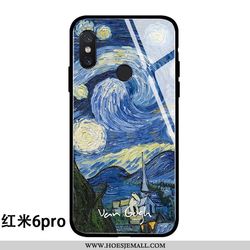 Hoes Xiaomi Redmi Note 6 Pro Glas Persoonlijk Sterrenhemel Hoesje Trend Europa Classic Blauwe