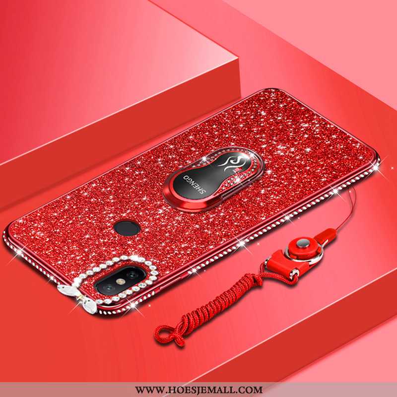 Hoes Xiaomi Redmi Note 6 Pro Trend Zacht Scheppend Rood Net Red Hoesje Roos