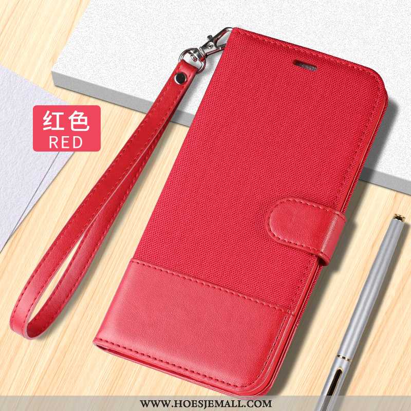 Hoesje Xiaomi Redmi Note 6 Pro Portemonnee Leren Rood Ondersteuning Mobiele Telefoon Anti-fall Blauw