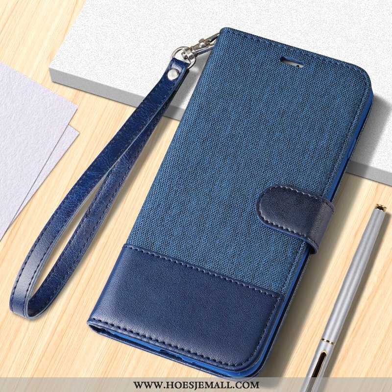 Hoesje Xiaomi Redmi Note 6 Pro Portemonnee Leren Rood Ondersteuning Mobiele Telefoon Anti-fall Blauw