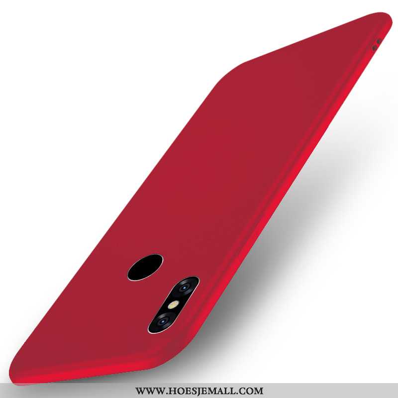 Hoesje Xiaomi Redmi Note 6 Pro Leren Persoonlijk Zwart Rood Achterklep Zuiver Zwarte