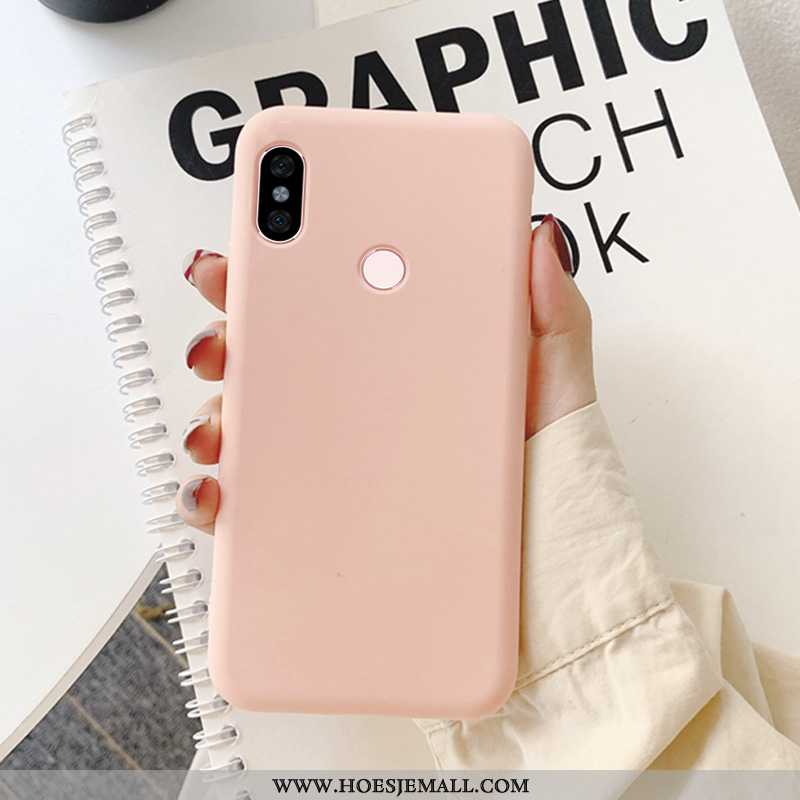 Hoesje Xiaomi Redmi Note 6 Pro Skärmskydd Siliconen Effen Kleur Anti-fall Mobiele Telefoon Rood Temp