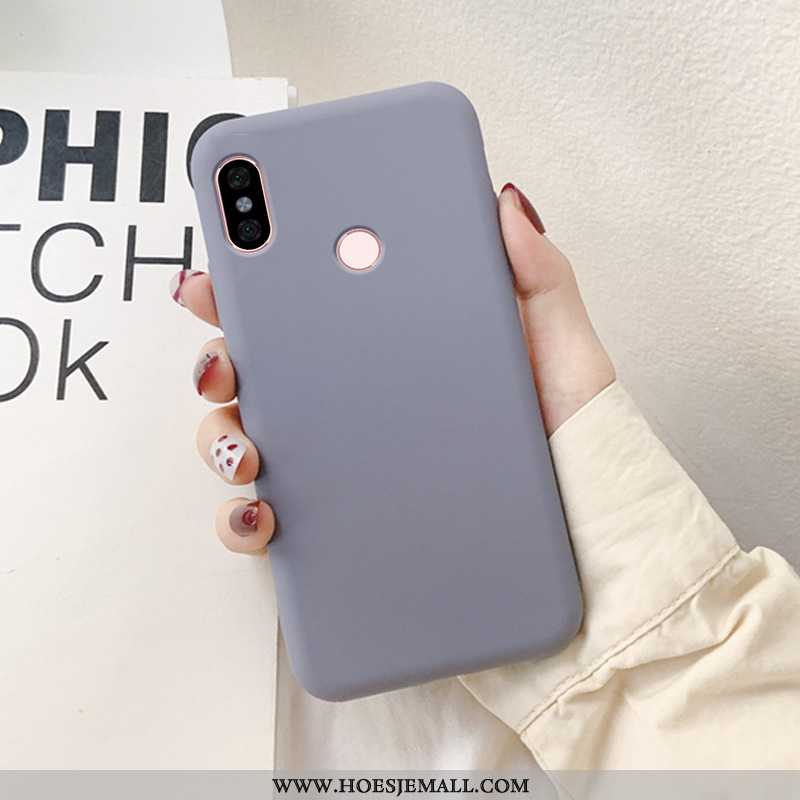 Hoesje Xiaomi Redmi Note 6 Pro Skärmskydd Siliconen Effen Kleur Anti-fall Mobiele Telefoon Rood Temp