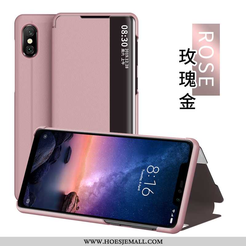 Hoesje Xiaomi Redmi Note 6 Pro Leren Vouw Rood Windows Folio Mobiele Telefoon