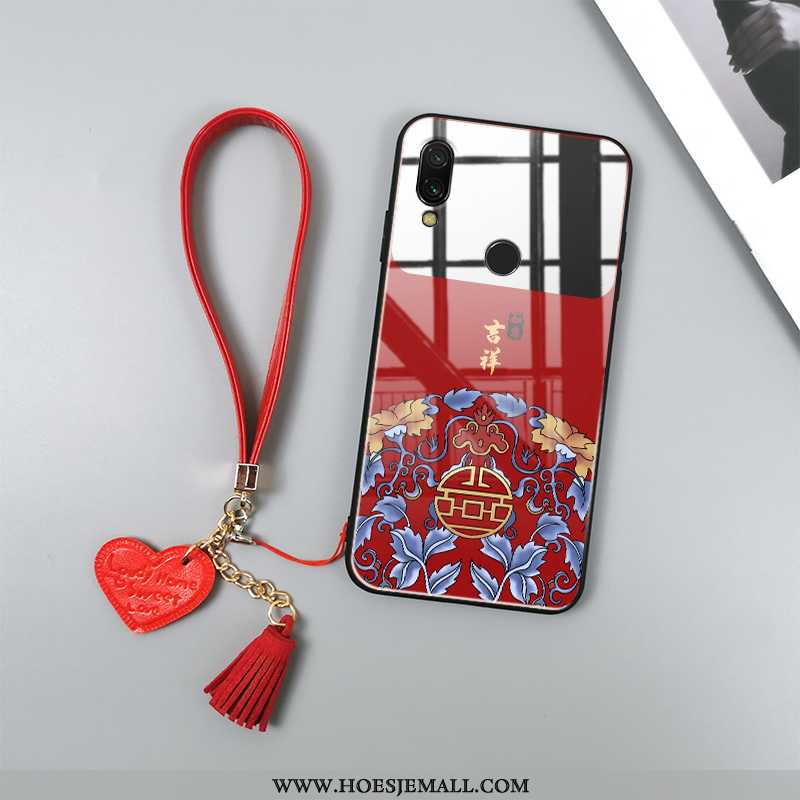 Hoes Xiaomi Redmi Note 7 Trend Bescherming Totem Chinese Stijl Anti-fall Paleis Rood