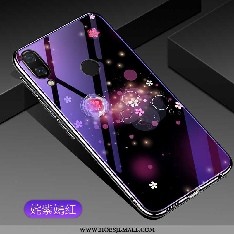 Hoesje Xiaomi Redmi Note 7 Trend Zacht Hoes Rood Purper Bloemen