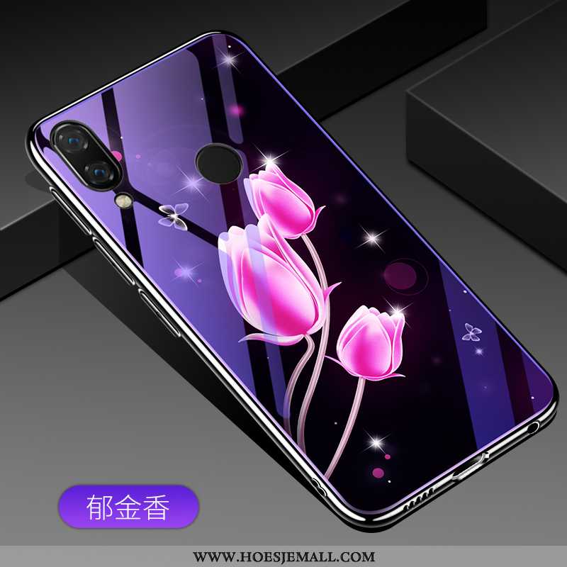 Hoesje Xiaomi Redmi Note 7 Trend Zacht Hoes Rood Purper Bloemen