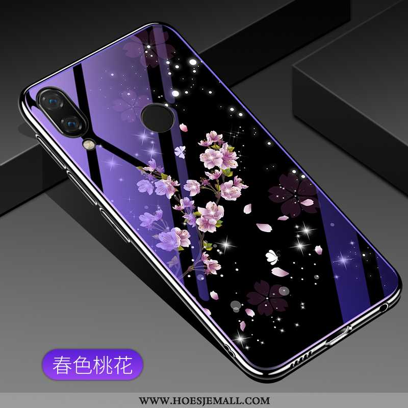 Hoesje Xiaomi Redmi Note 7 Trend Zacht Hoes Rood Purper Bloemen