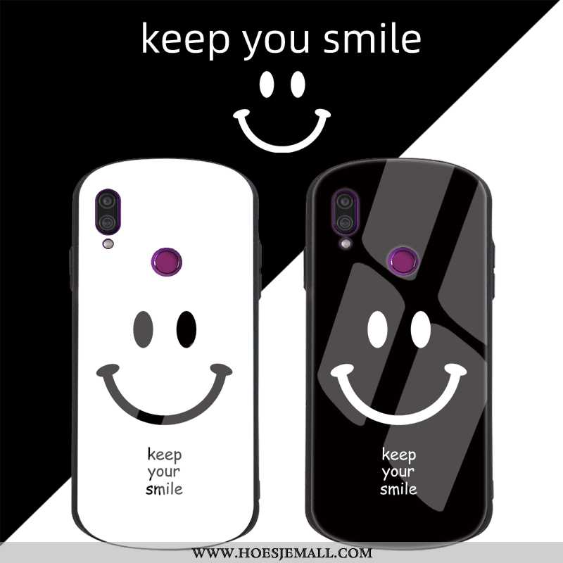 Hoesje Xiaomi Redmi Note 7 Siliconen Bescherming Zacht Net Red Rondje Smiley Anti-fall Zwarte