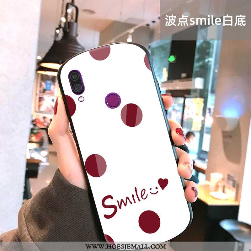 Hoesje Xiaomi Redmi Note 7 Siliconen Bescherming Zacht Net Red Rondje Smiley Anti-fall Zwarte