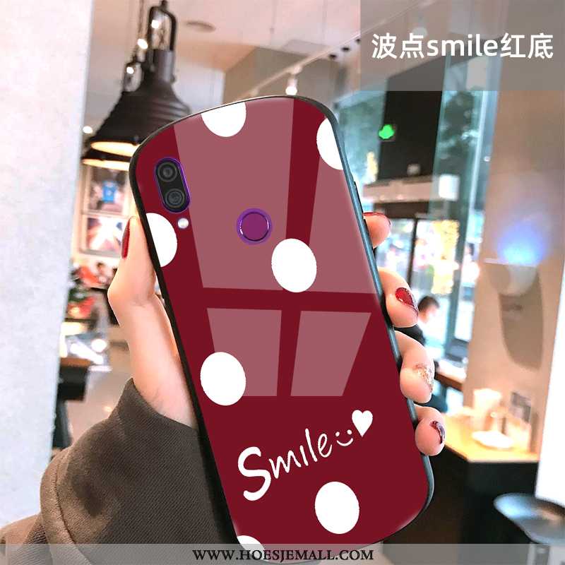 Hoesje Xiaomi Redmi Note 7 Siliconen Bescherming Zacht Net Red Rondje Smiley Anti-fall Zwarte