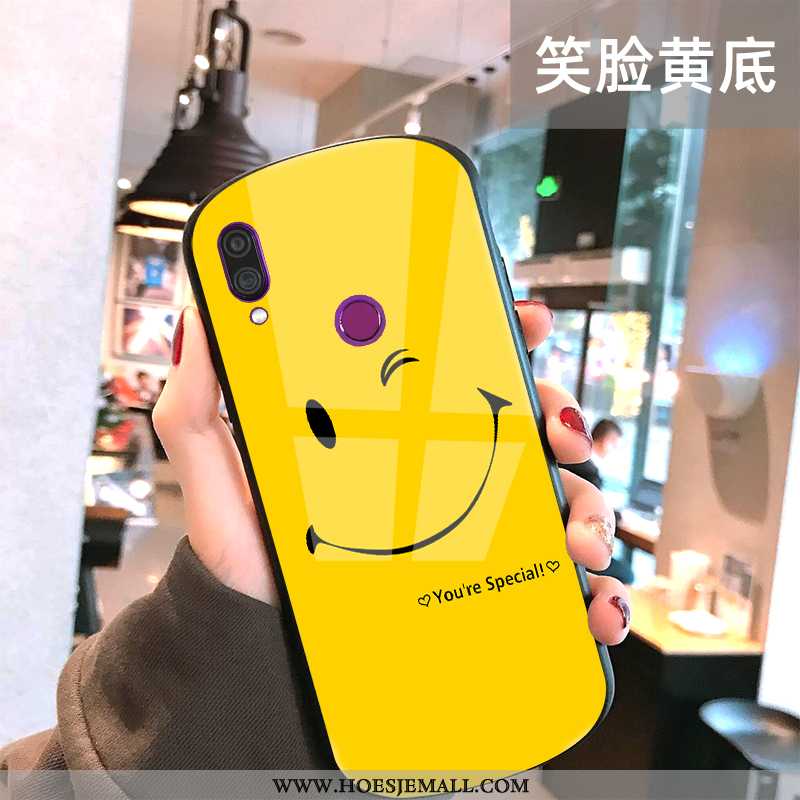 Hoesje Xiaomi Redmi Note 7 Siliconen Bescherming Zacht Net Red Rondje Smiley Anti-fall Zwarte