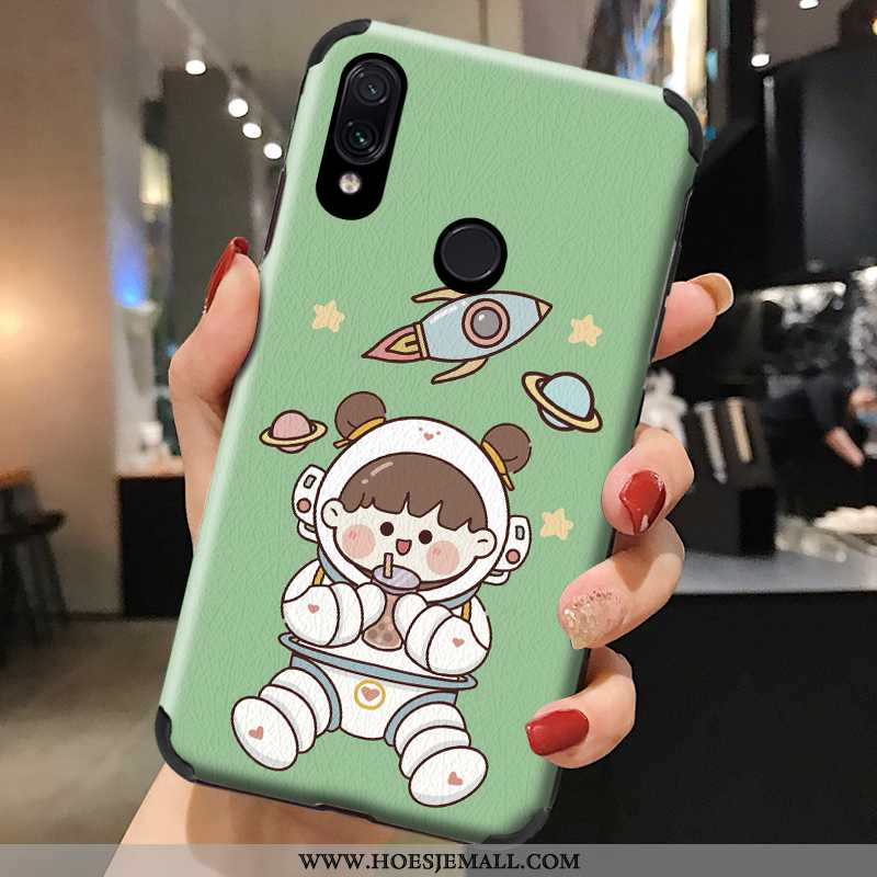 Hoesje Xiaomi Redmi Note 7 Leer Patroon All Inclusive Rood Mooie Gasbag Mobiele Telefoon Groen