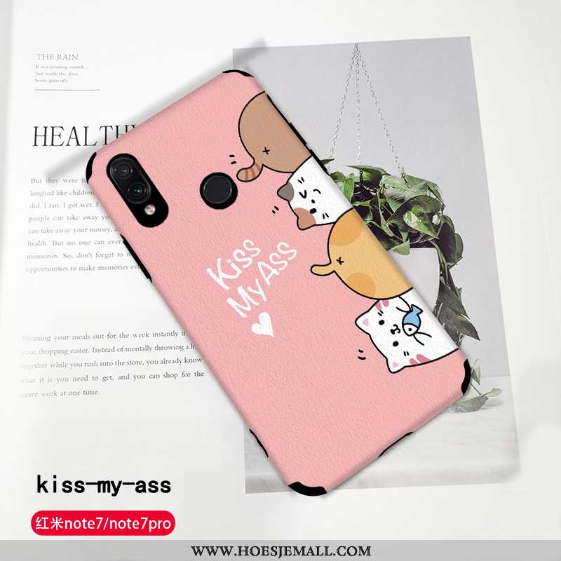 Hoesje Xiaomi Redmi Note 7 Leer Patroon All Inclusive Rood Mooie Gasbag Mobiele Telefoon Groen