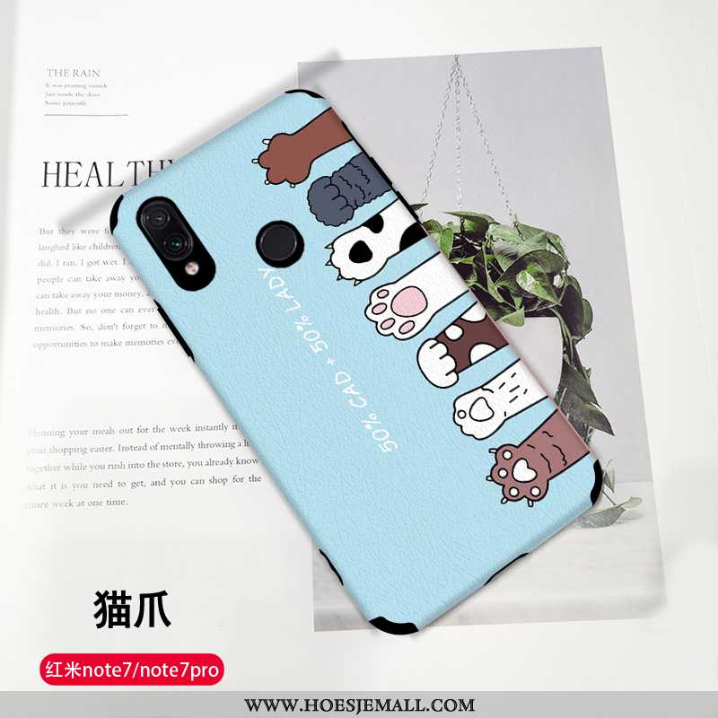 Hoesje Xiaomi Redmi Note 7 Leer Patroon All Inclusive Rood Mooie Gasbag Mobiele Telefoon Groen