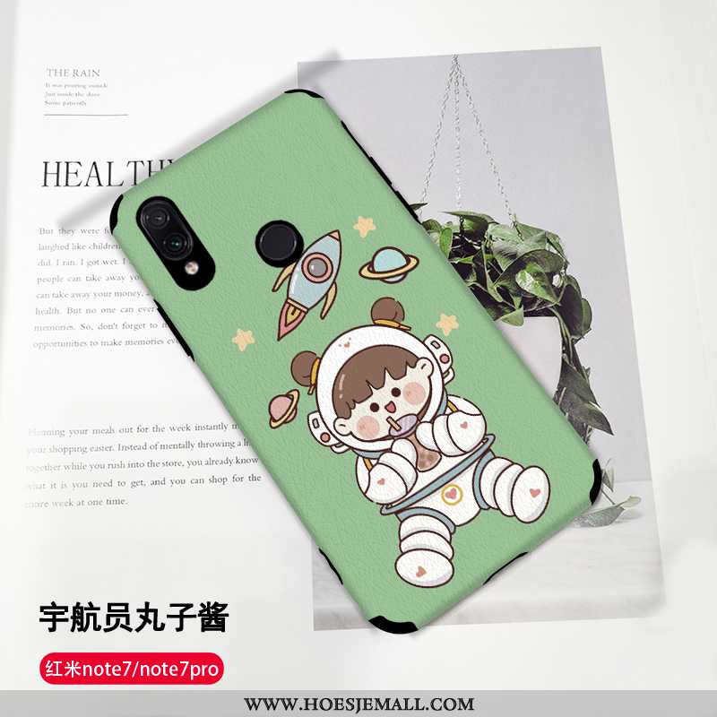 Hoesje Xiaomi Redmi Note 7 Leer Patroon All Inclusive Rood Mooie Gasbag Mobiele Telefoon Groen