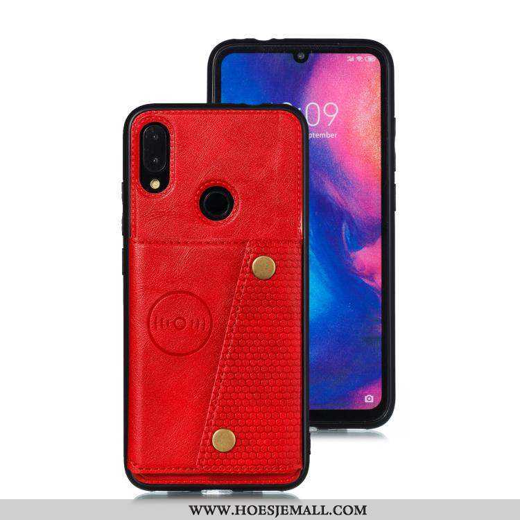 Hoes Xiaomi Redmi Note 7 Bescherming Zacht Rood Siliconenhoesje Hoesje Kaart Zwarte