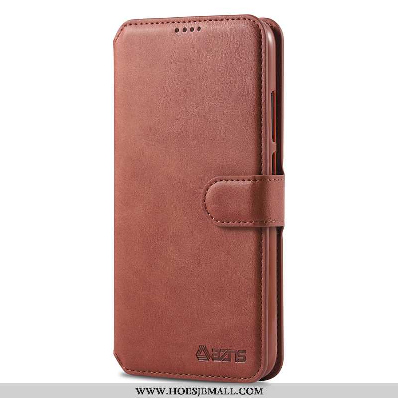 Hoes Xiaomi Redmi Note 7 Bescherming Leren Hoesje Rood Siliconen Bruin Zacht Folio Bruine