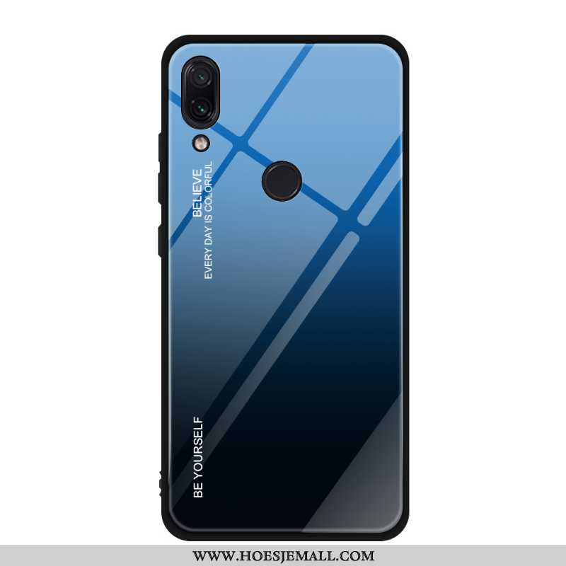 Hoesje Xiaomi Redmi Note 7 Bescherming Glas Mobiele Telefoon All Inclusive Mini Spiegel Blauw Blauwe