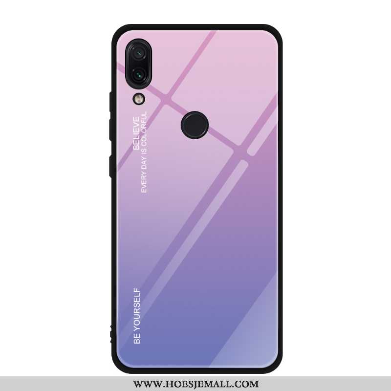 Hoesje Xiaomi Redmi Note 7 Bescherming Glas Mobiele Telefoon All Inclusive Mini Spiegel Blauw Blauwe