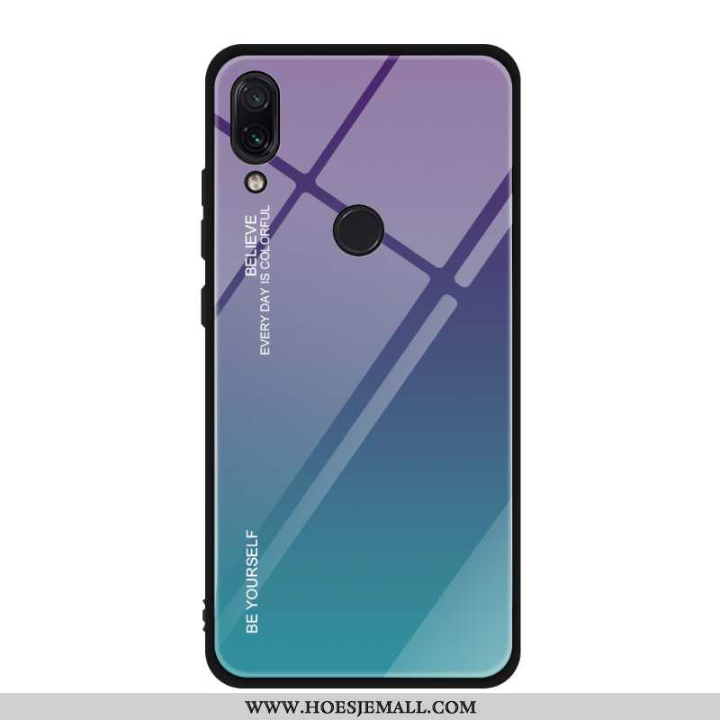 Hoesje Xiaomi Redmi Note 7 Bescherming Glas Mobiele Telefoon All Inclusive Mini Spiegel Blauw Blauwe