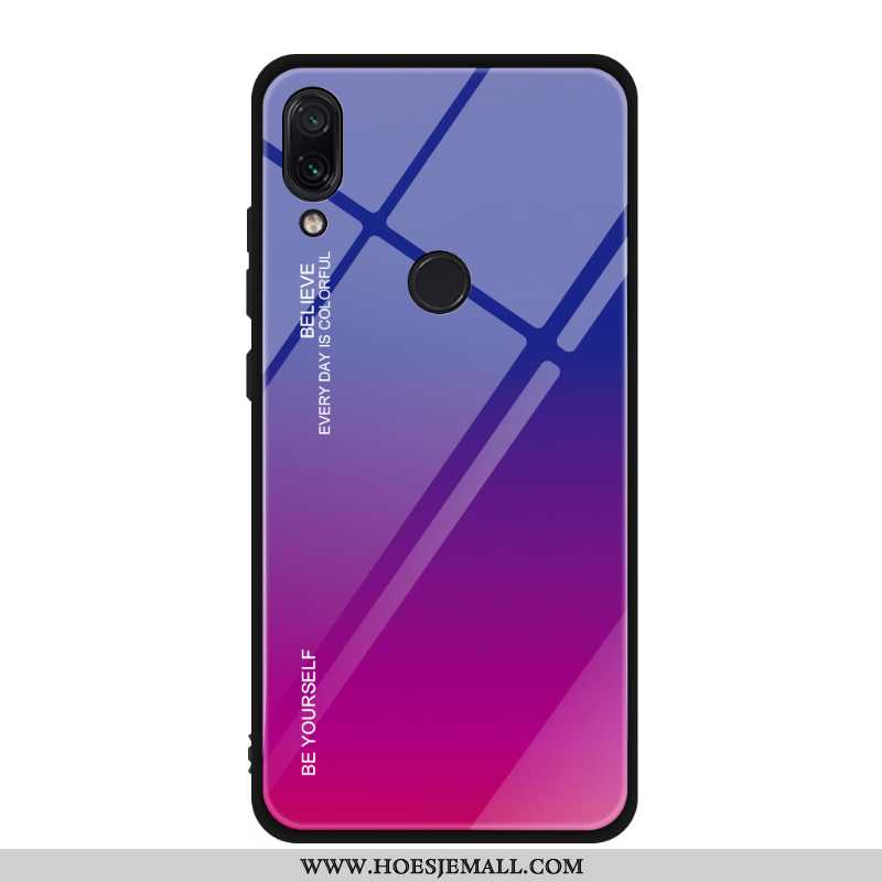 Hoesje Xiaomi Redmi Note 7 Bescherming Glas Mobiele Telefoon All Inclusive Mini Spiegel Blauw Blauwe