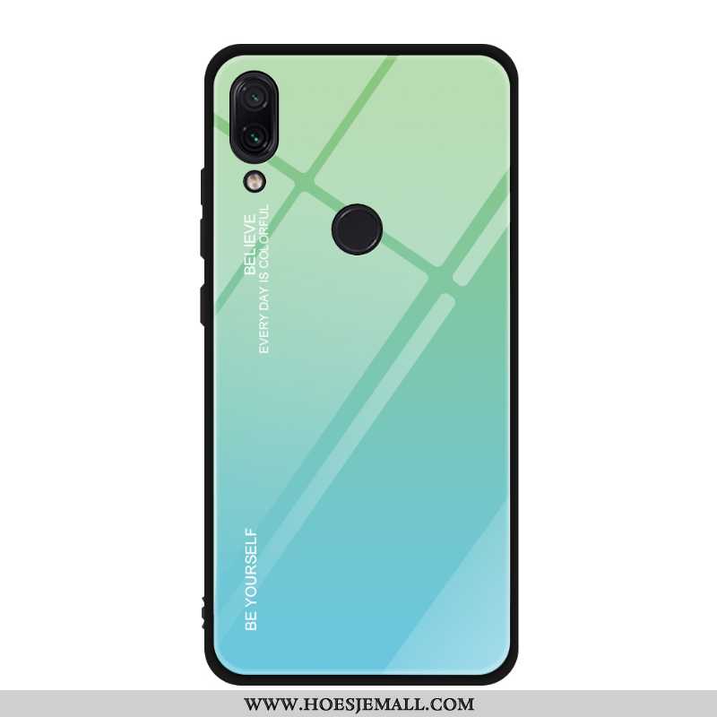 Hoesje Xiaomi Redmi Note 7 Bescherming Glas Mobiele Telefoon All Inclusive Mini Spiegel Blauw Blauwe