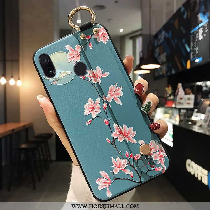 Hoes Xiaomi Redmi Note 7 Bescherming Siliconen Rood Maand Mobiele Telefoon Bloemen Mini Blauwe