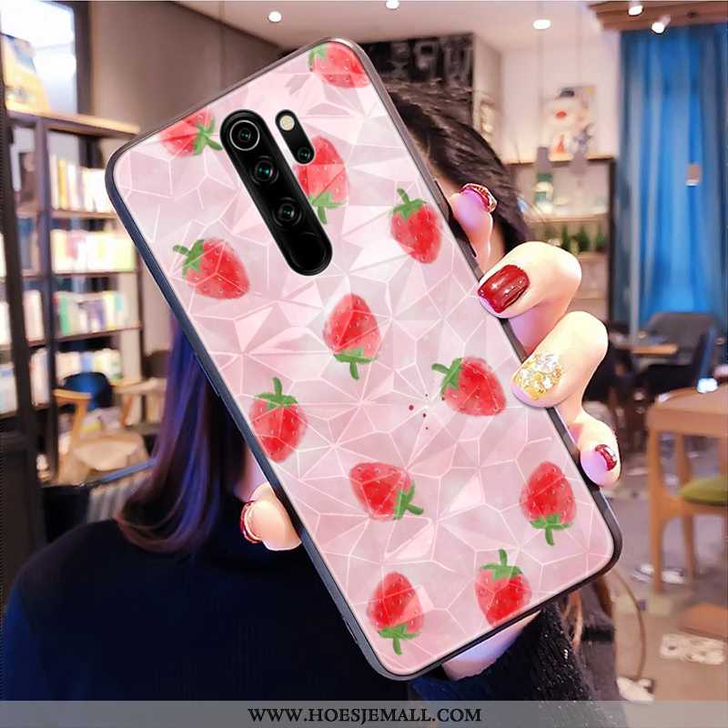 Hoesje Xiaomi Redmi Note 8 Pro Patroon Mobiele Telefoon Roze Vers Mini Rood Ruit