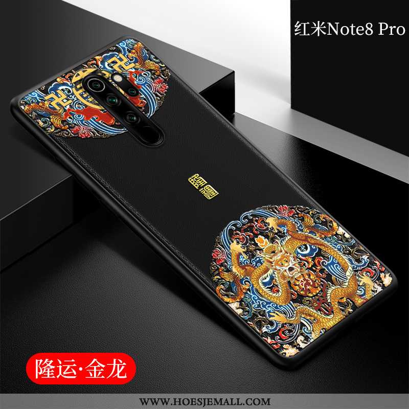 Hoes Xiaomi Redmi Note 8 Pro Bescherming Leren Hoesje Chinese Stijl Zacht Mobiele Telefoon Anti-fall