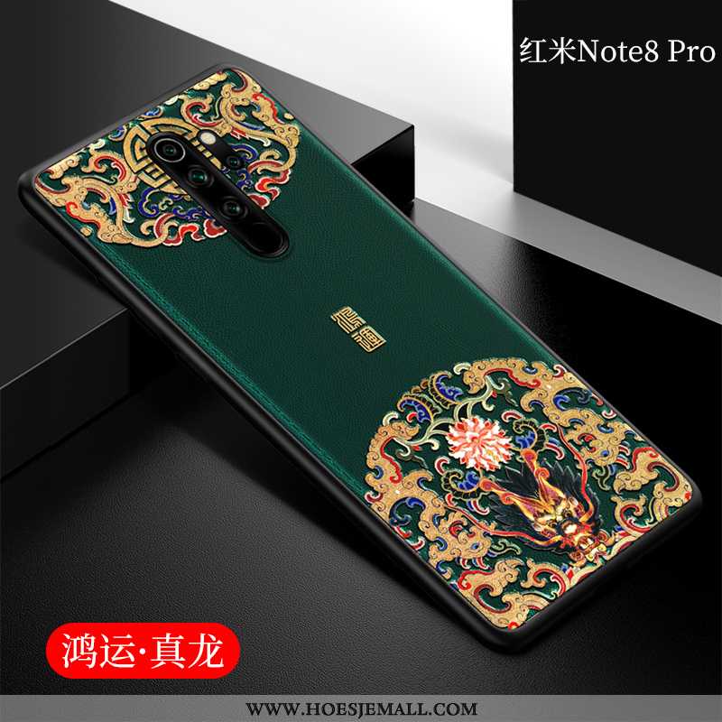 Hoes Xiaomi Redmi Note 8 Pro Bescherming Leren Hoesje Chinese Stijl Zacht Mobiele Telefoon Anti-fall