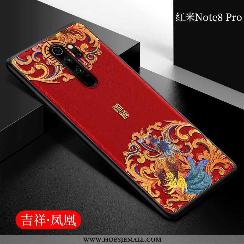 Hoes Xiaomi Redmi Note 8 Pro Bescherming Leren Hoesje Chinese Stijl Zacht Mobiele Telefoon Anti-fall