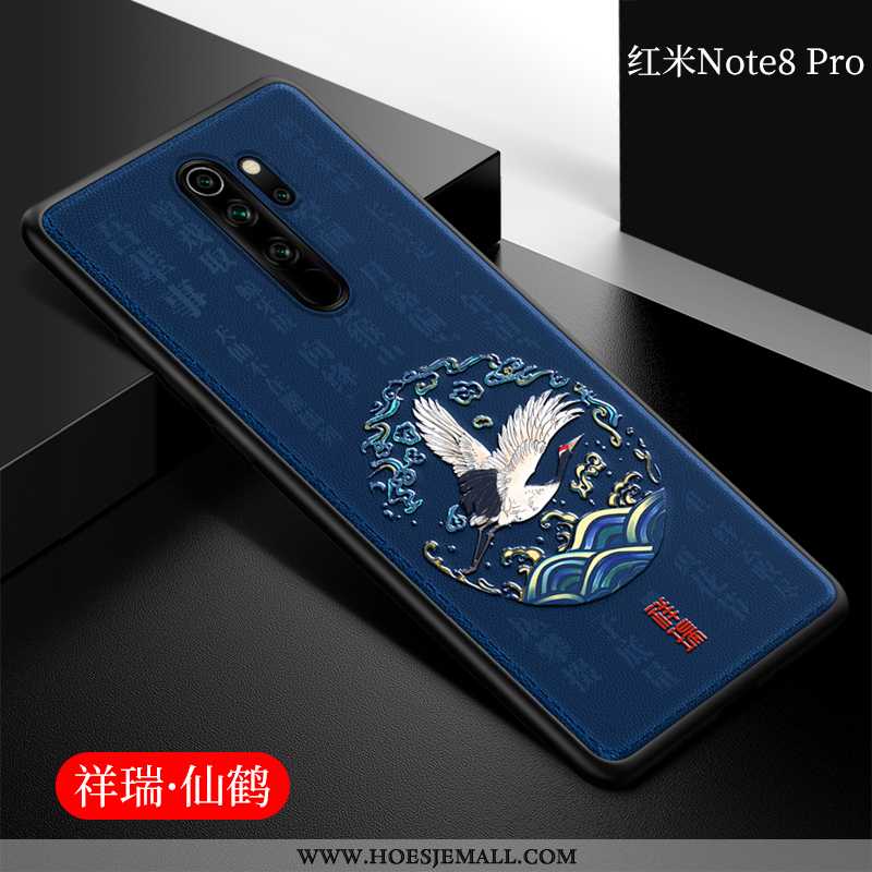 Hoes Xiaomi Redmi Note 8 Pro Bescherming Leren Hoesje Chinese Stijl Zacht Mobiele Telefoon Anti-fall