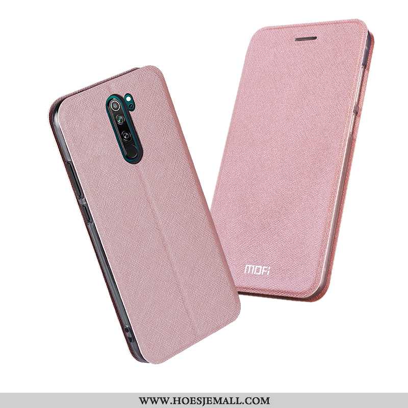Hoes Xiaomi Redmi Note 8 Pro Siliconen Bescherming All Inclusive Rood Clamshell Hoesje Roze