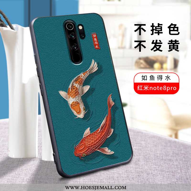 Hoes Xiaomi Redmi Note 8 Pro Scheppend Trend All Inclusive Siliconen Rood Anti-fall Hoesje Blauwe