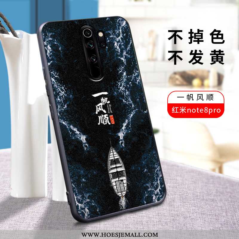 Hoes Xiaomi Redmi Note 8 Pro Scheppend Trend All Inclusive Siliconen Rood Anti-fall Hoesje Blauwe