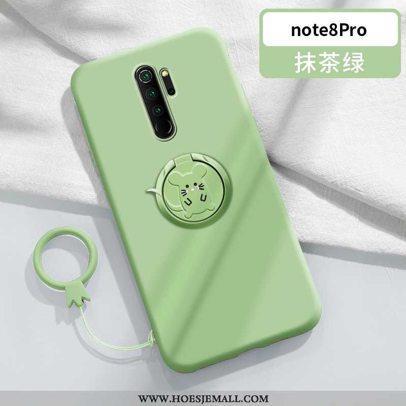 Hoes Xiaomi Redmi Note 8 Pro Bescherming Hanger Ring Siliconen Groen Anti-fall All Inclusive