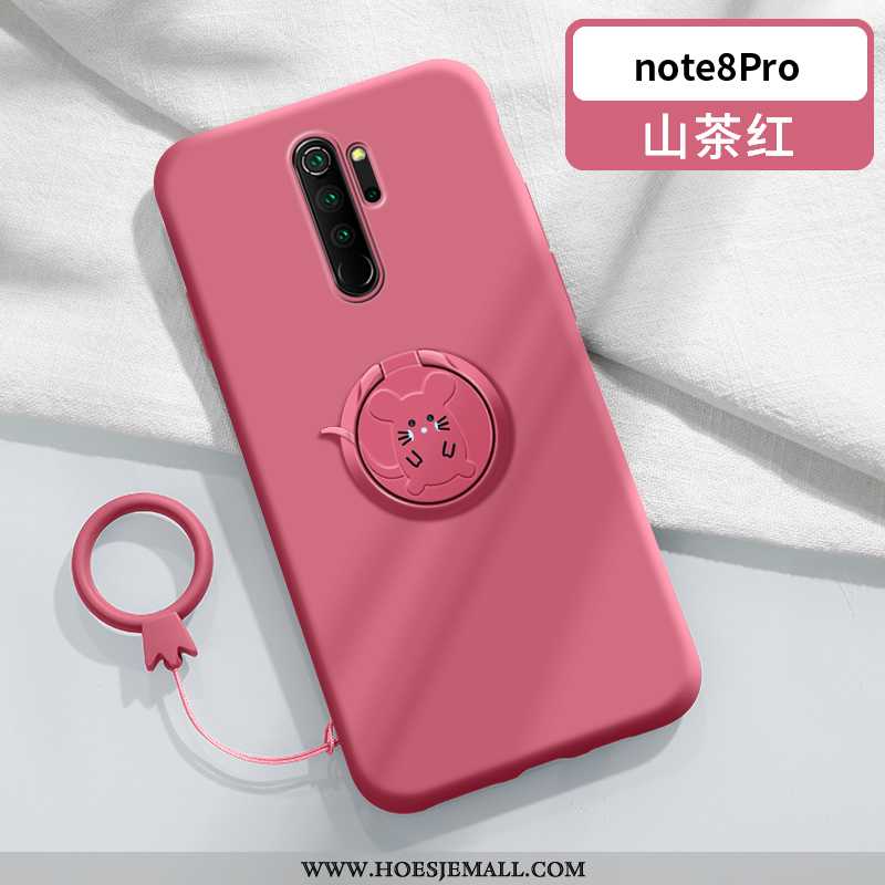 Hoes Xiaomi Redmi Note 8 Pro Bescherming Hanger Ring Siliconen Groen Anti-fall All Inclusive