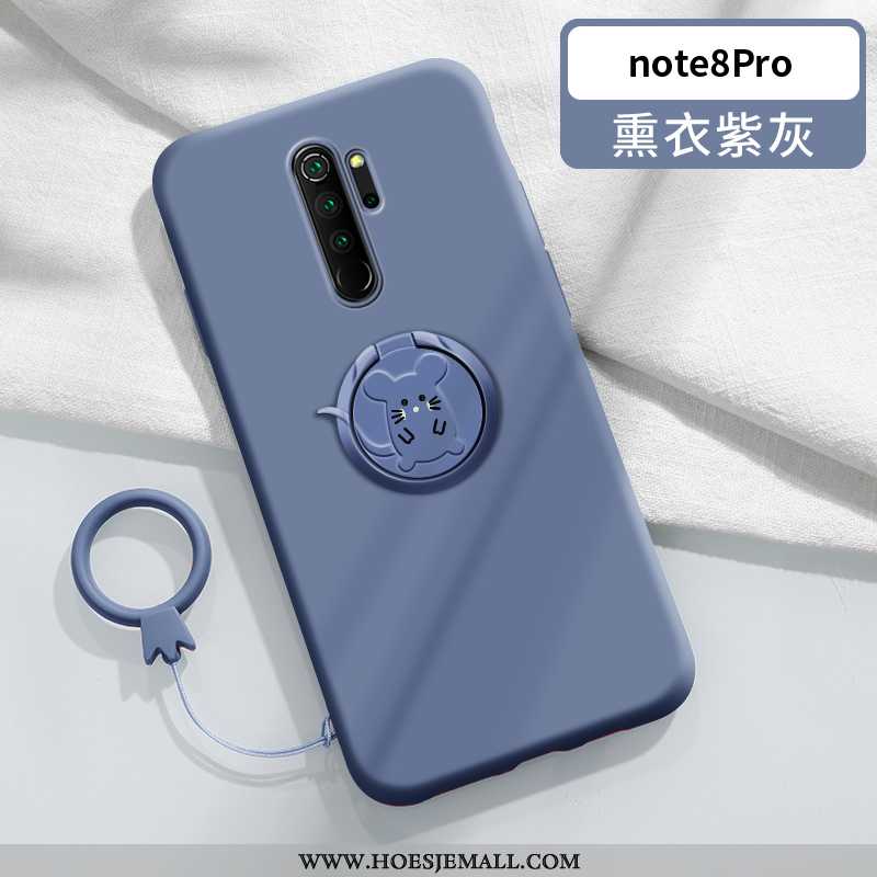 Hoes Xiaomi Redmi Note 8 Pro Bescherming Hanger Ring Siliconen Groen Anti-fall All Inclusive