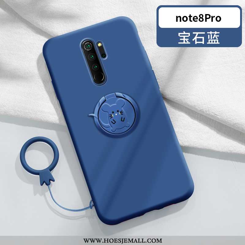 Hoes Xiaomi Redmi Note 8 Pro Bescherming Hanger Ring Siliconen Groen Anti-fall All Inclusive