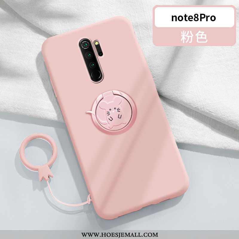 Hoes Xiaomi Redmi Note 8 Pro Bescherming Hanger Ring Siliconen Groen Anti-fall All Inclusive