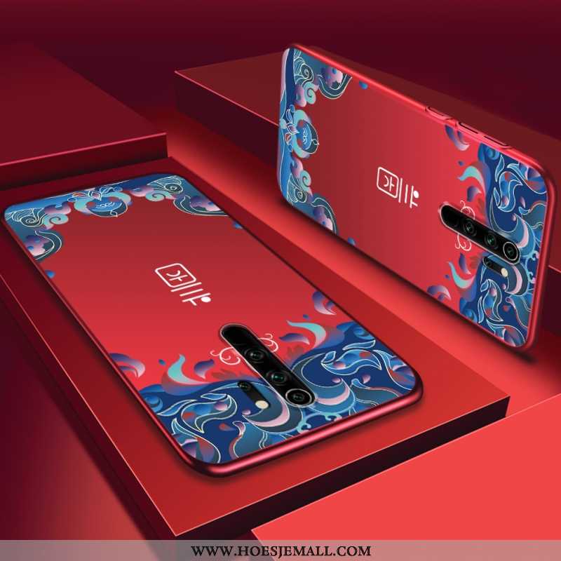 Hoesje Xiaomi Redmi Note 8 Pro Schrobben Persoonlijk Mobiele Telefoon Hard Rood Blauw Blauwe