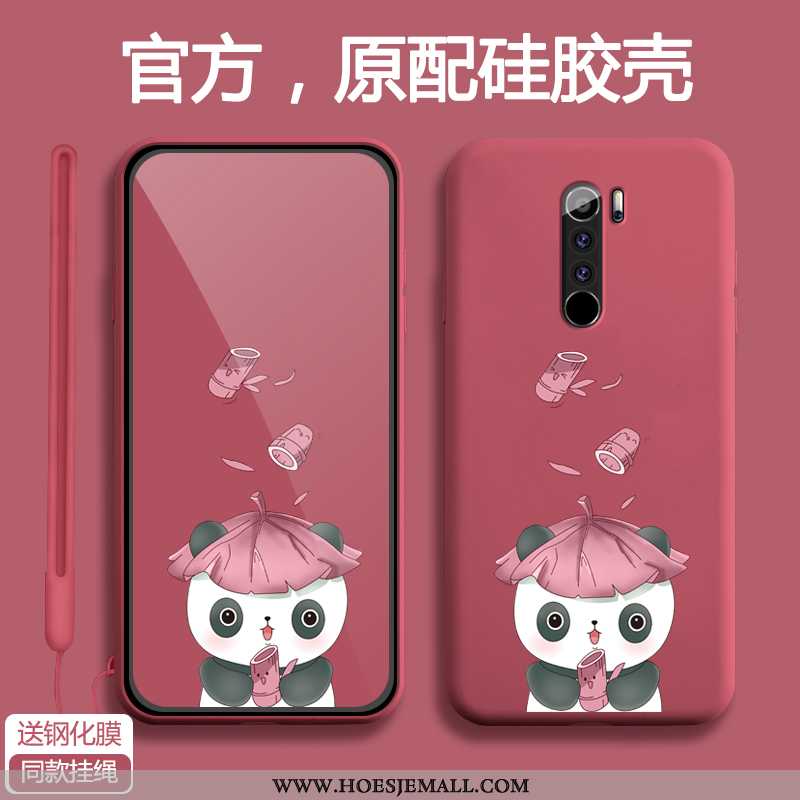 Hoes Xiaomi Redmi Note 8 Pro Siliconen Bescherming Hoesje Spotprent Anti-fall All Inclusive Rood