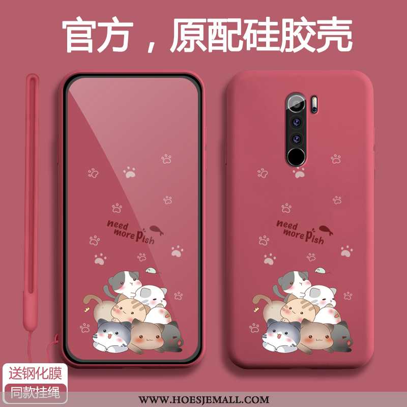 Hoes Xiaomi Redmi Note 8 Pro Siliconen Bescherming Hoesje Spotprent Anti-fall All Inclusive Rood