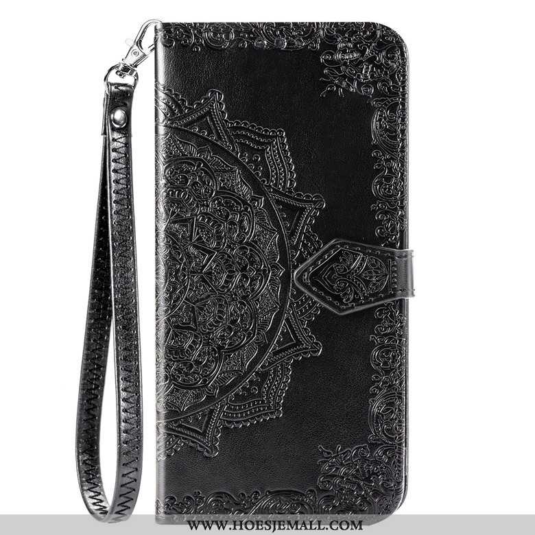 Hoesje Xiaomi Redmi Note 8t Leren Bescherming Mobiele Telefoon Rood Anti-fall Grijs Folio