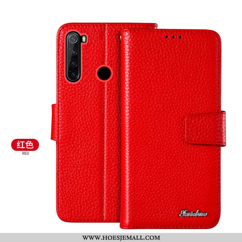 Hoesje Xiaomi Redmi Note 8t Bescherming Echt Leer Mini Kaart Mobiele Telefoon Folio All Inclusive Br