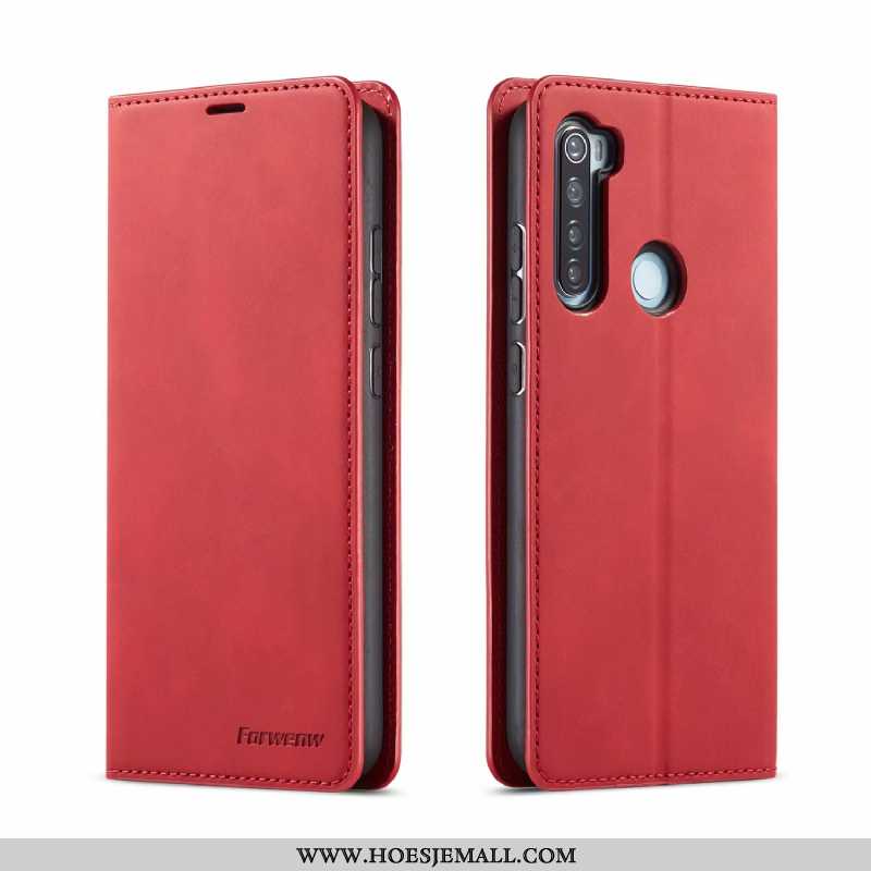 Hoes Xiaomi Redmi Note 8t Zacht Leren Hoesje Zwart Folio Kaart All Inclusive Anti-fall Zwarte