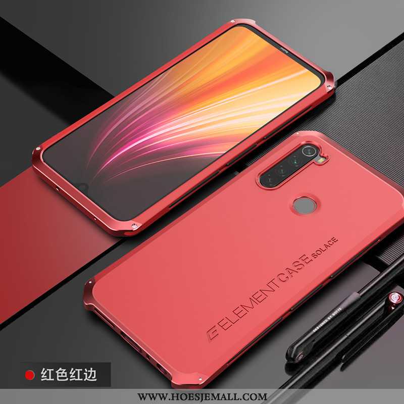 Hoesje Xiaomi Redmi Note 8t Persoonlijk Trend Schrobben Eenvoudige Bedrijf Bescherming Hard Rood