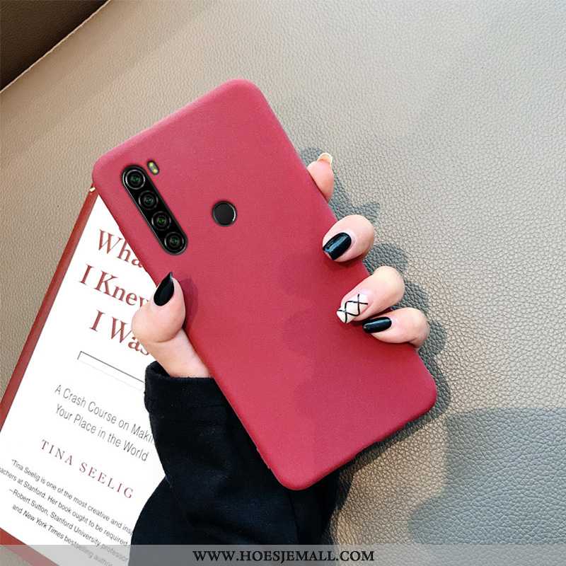 Hoes Xiaomi Redmi Note 8t Dun Zacht Anti-fall Mobiele Telefoon Super Rood Eenvoudige